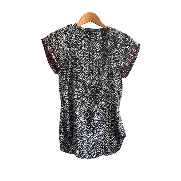 rag & bone Tops - Rag & Bone Danise Silk Blouse Leopard Print Floral Abstract Pattern Size 4 EUC